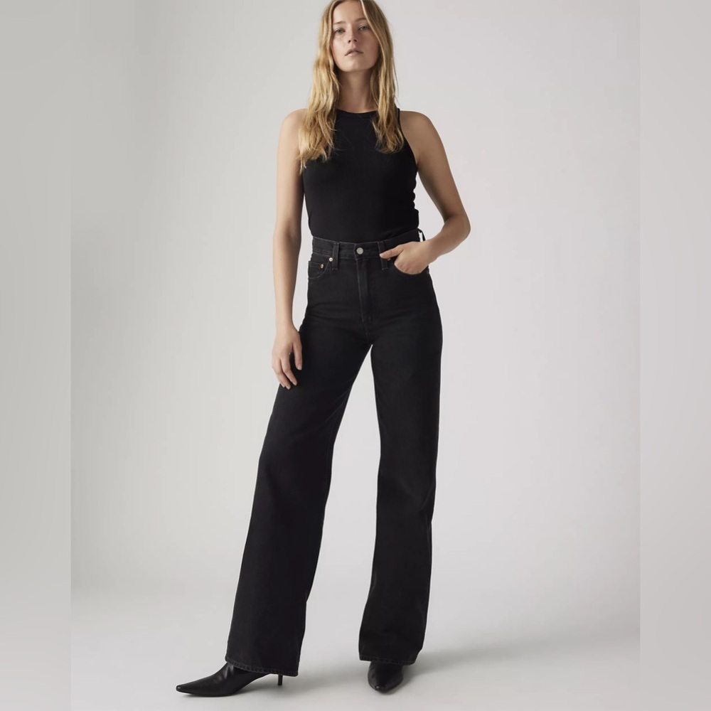 Levi's Black Ribcage Wide Leg Women's Jeans